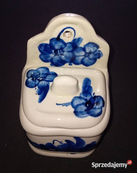 Fajansowy ręcznie malowany zawieszany pojemnik Koźminek sprzedam