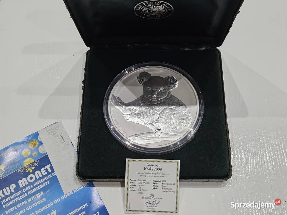 Srebrna Moneta AUSTRALIJSKI KOALA 1000g 1 2009r Warszawa