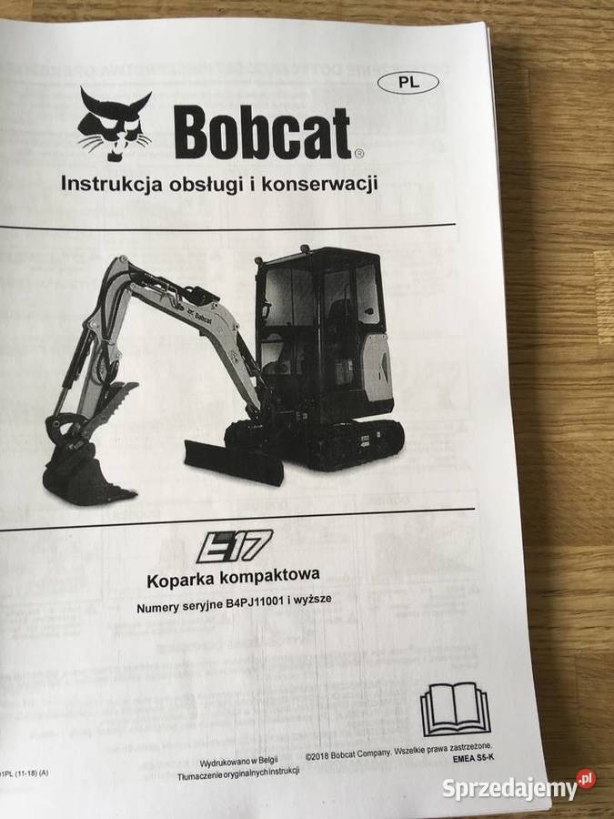 dtr instrukcja obsługi koparka bobcat e17 i inne Pozostałe Szczecin
