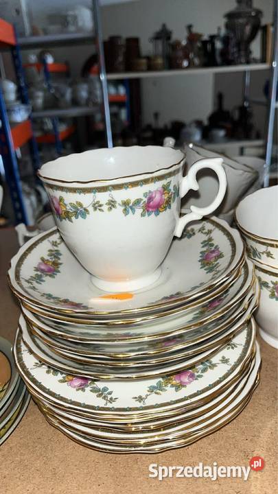 Filiżanka z talerzykiem deserowym Made in Porcelana i szkło