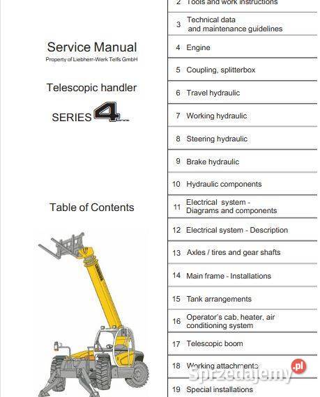Liebherr TL435 TL442 TL445 instrukcja naprawy sprzedam