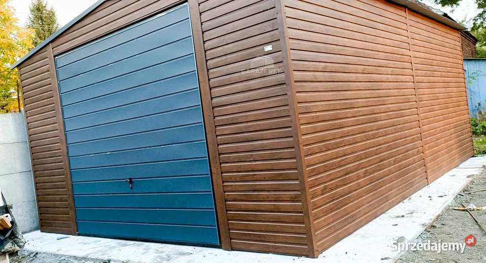GARAŻ BLASZANY 5m x 7m DWUSPAD BRAMA UCHYLNA Łapanów