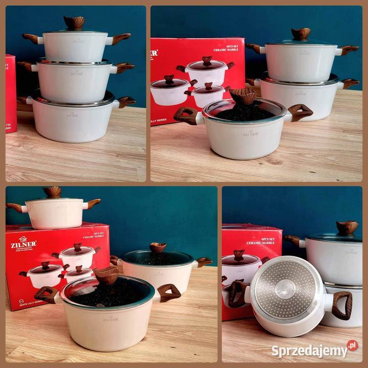 199 Garnki marmurkowe lakierowane