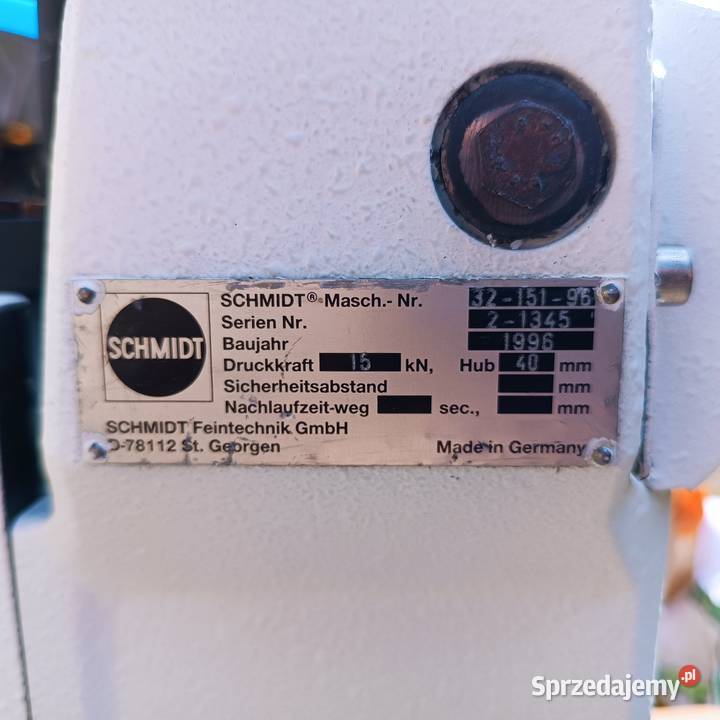 Prasa pneumatyczna Schmidt 15kn 1500 15t Szamotuły