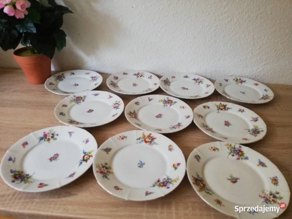 Talerze deserowe stara porcelana Gorlice
