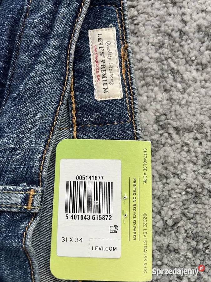 Spodnie Levis 514 streight rozmiar 31x32 nowe Rozmiar M