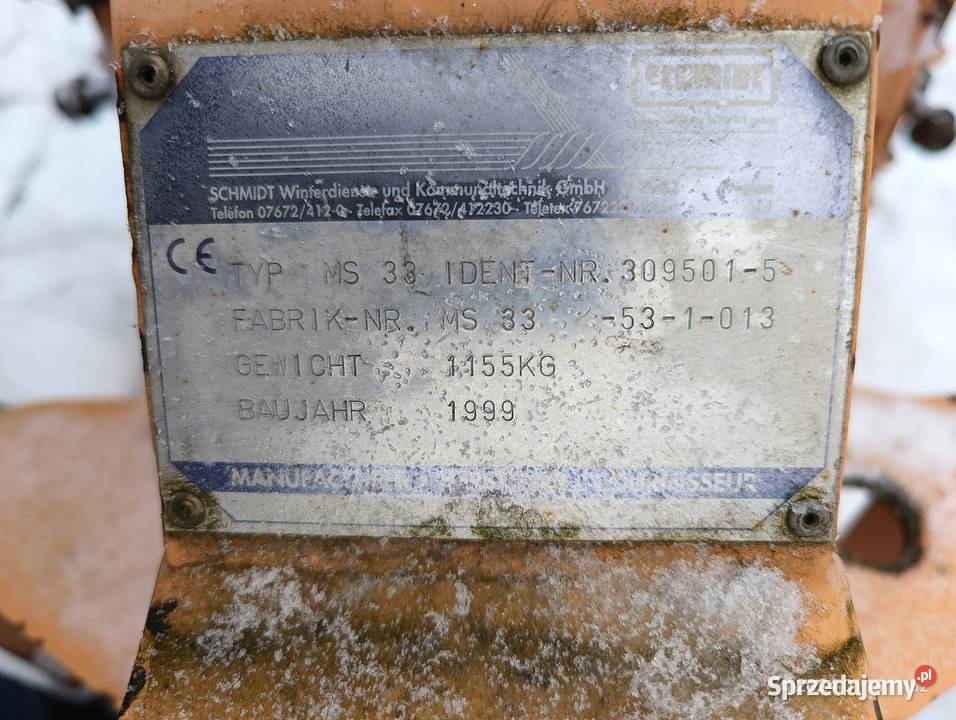 pług śnieżny odśnieżnydo śniegu Schmidt MS33 nie 100km Tarnobrzeg