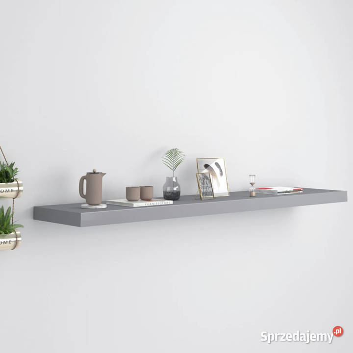Półka ścienna szara 120x235x38 MDF WM323862 Warszawa
