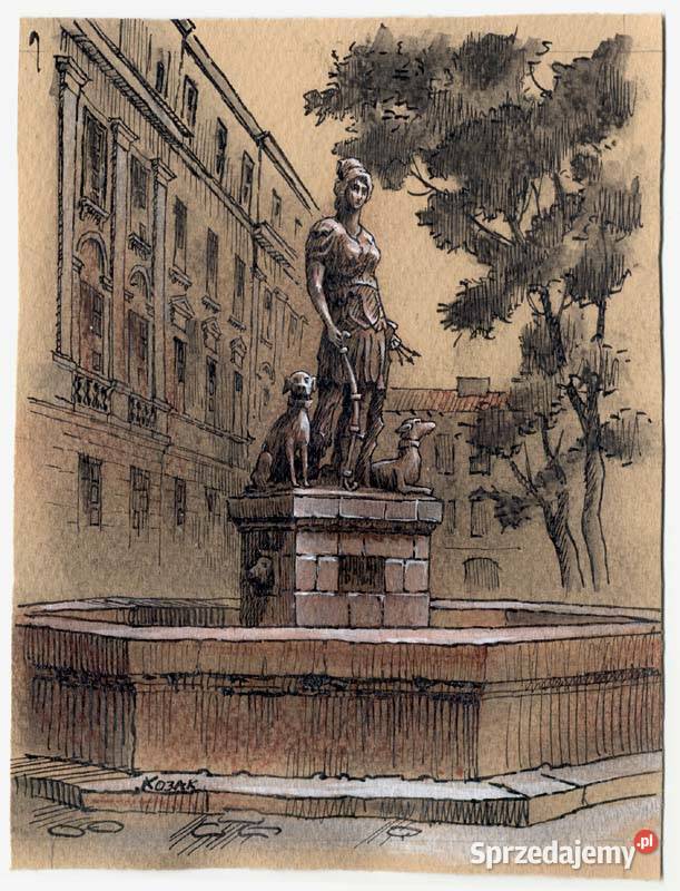 Grafika Fontana Diana we Lwowie Warszawa