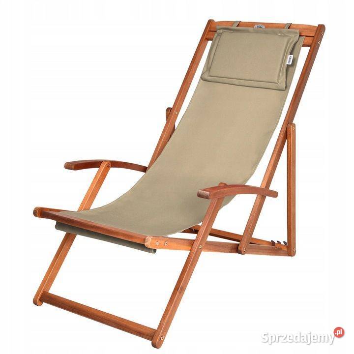 Leżak ogrodowy jasne drewno akacjowe plażowy Zamość