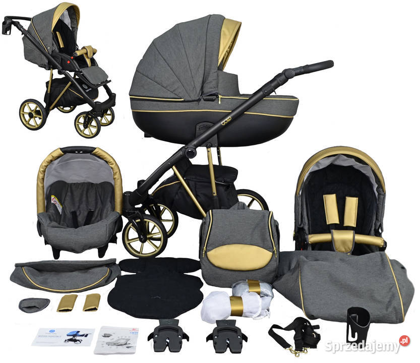 NOWY Złoty Wózek Dziecięcy Fabero Gold 3w1 Warszawa