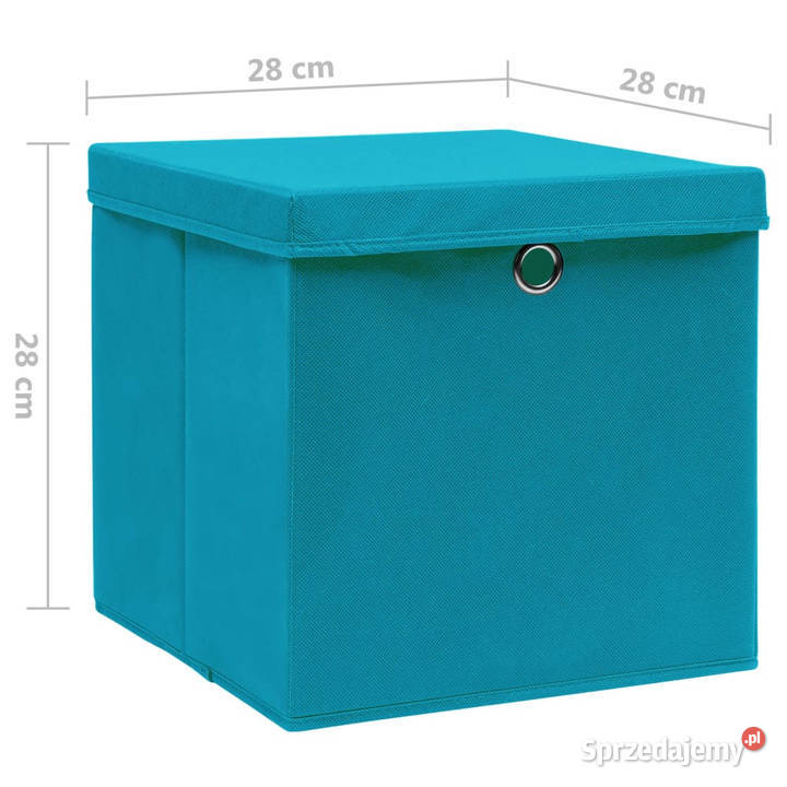 Pudełka z pokrywami 4 28x28x28 błękitne WM325232 Warszawa sprzedam