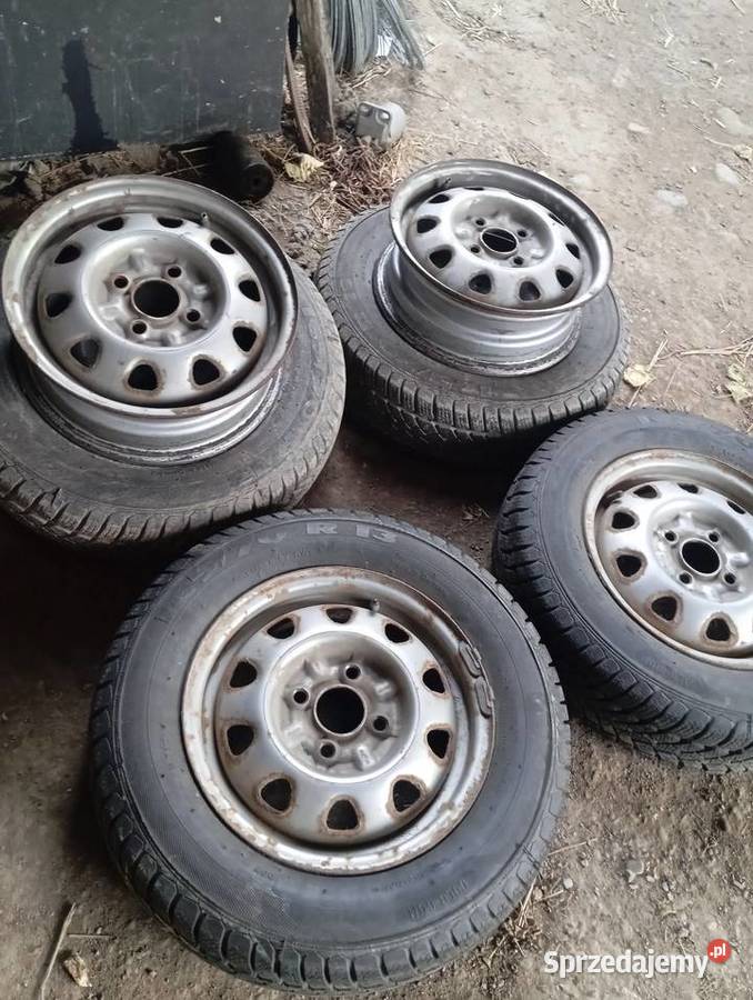 Sprzedam komplet kół zimowych 16570 r13 4x100 Podegrodzie
