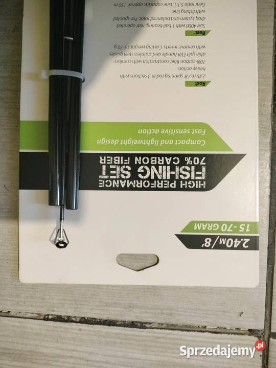 Nowa Wędka 240m 1570 gram 3 sekcyjna 70 Carbon Zbaków Górny