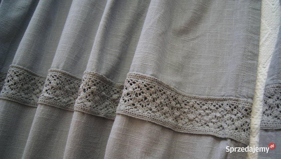Firany zasłony SHABBY Chic szare PIĘKNE odcienie szarości dolnośląskie