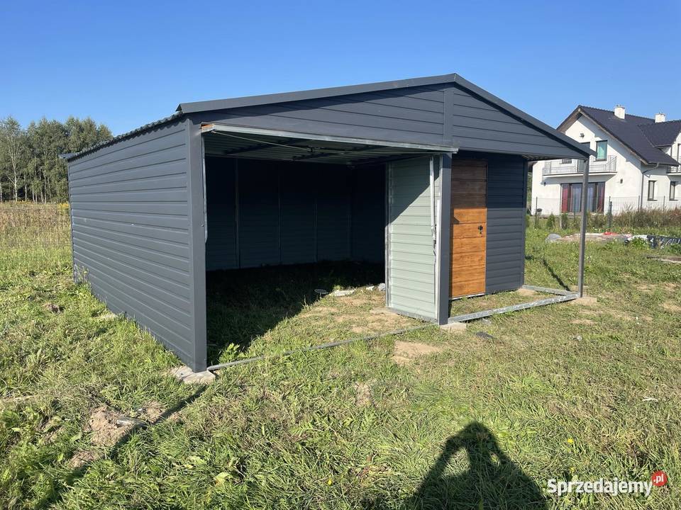 Garaż Blaszany 5x6m dwuspadowy brama uchylna Łódź sprzedam