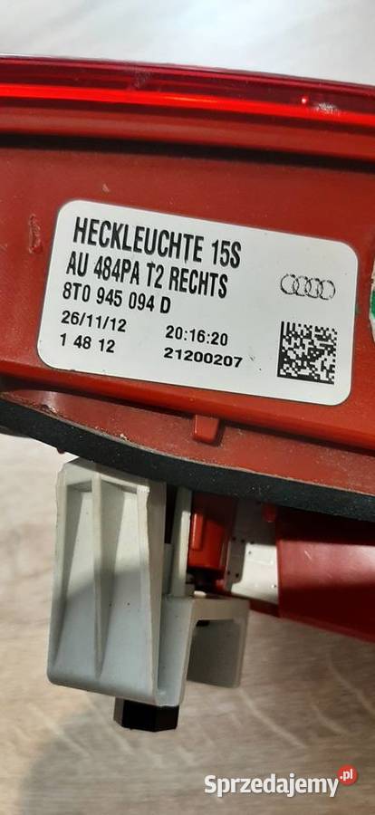 Audi A5 lampy ledneon lift prawy tył Ruda Śląska