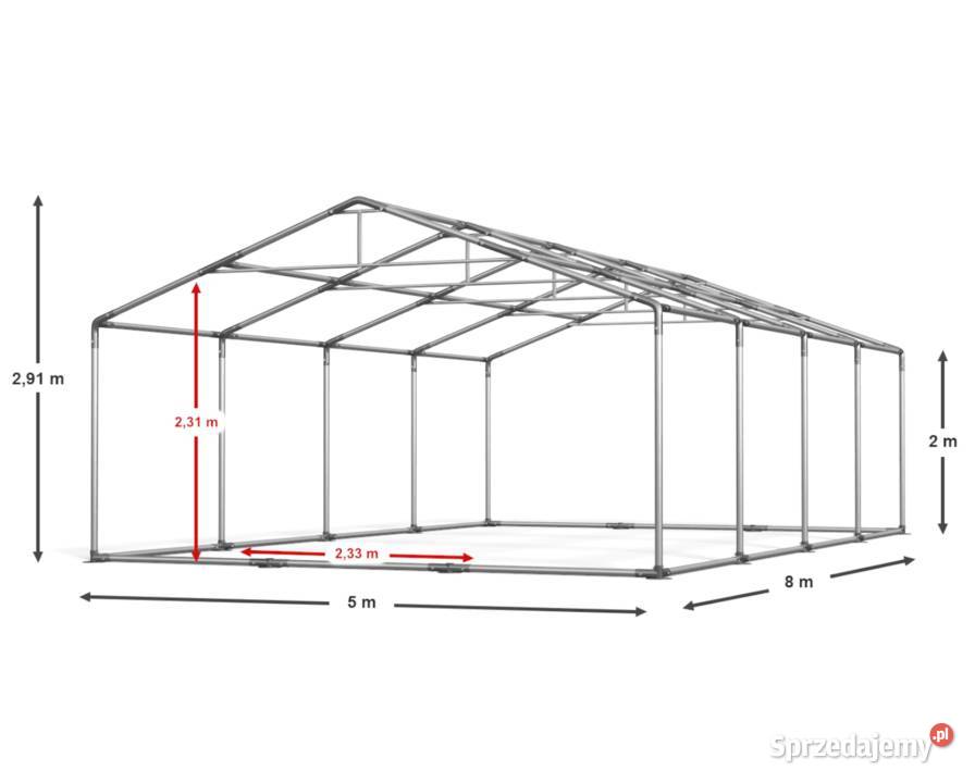 5x8x2m Wzmocniony Namiot terenowy techniczny
