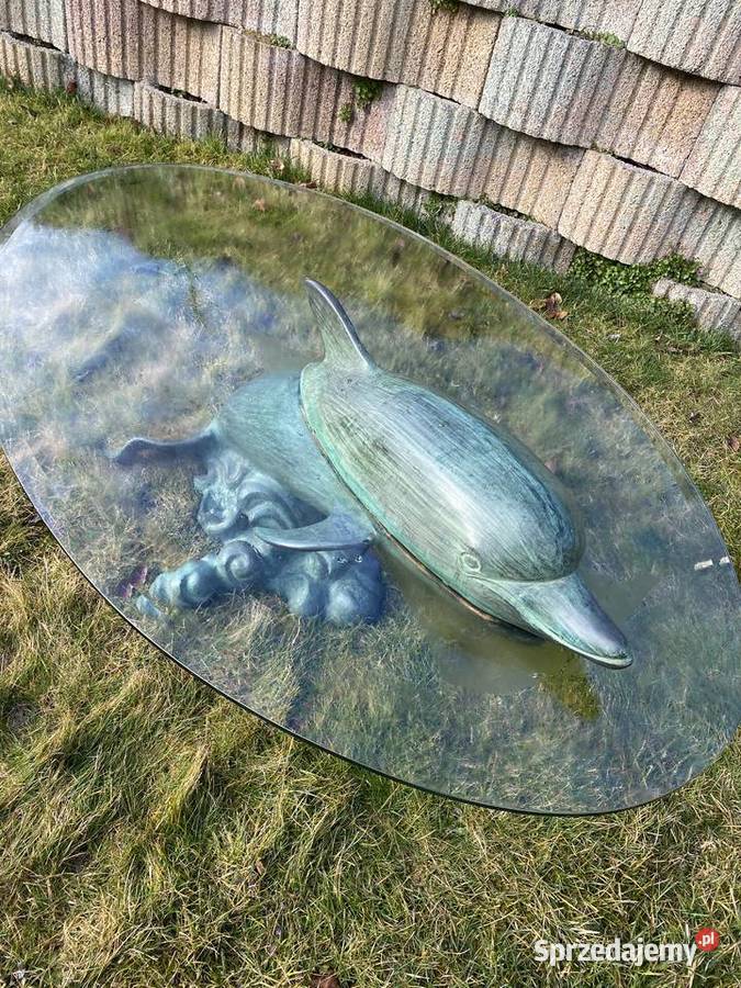 Ogromna ława stół z brązu szkło Rzezba Figura Kłodzko sprzedam