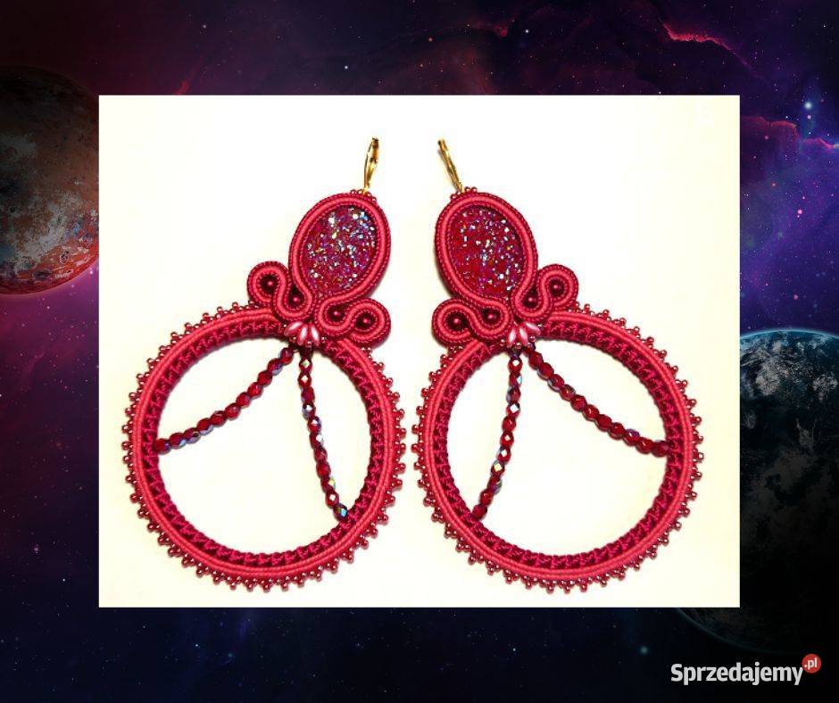 KOLCZYKI MALINOWE Z KOŁEM 5XL SUTASZ mazowieckie Warszawa