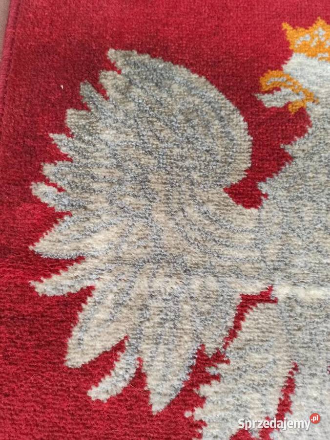 Kilim Orzeł Godło INTERIOL stary PRL 1955 Antyki Ostrów Wielkopolski