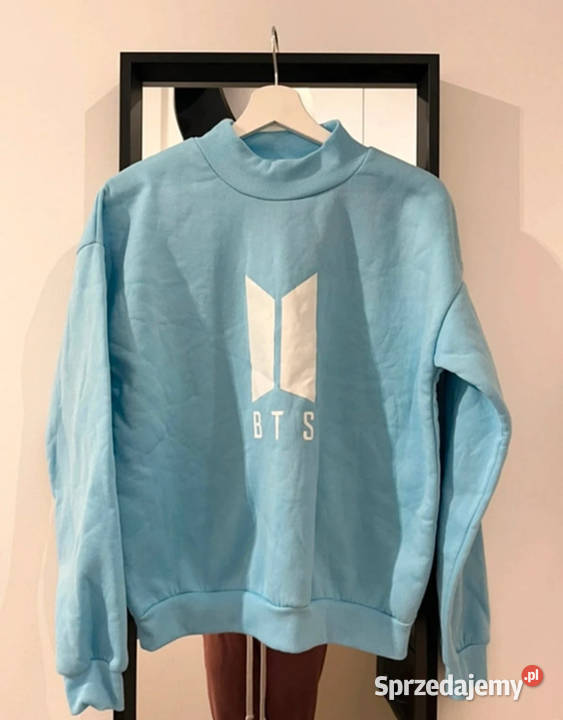Bluza z logo kpop army BTS w niebieskobiałym Łódź