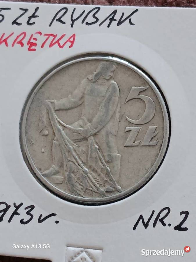 5 Złotych Rybak 1973 r Skrętka 2 Kolekcje wielkopolskie Konin