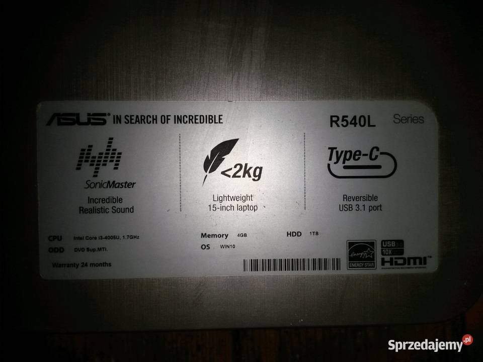 LAPTOP ASUS R540L Komputery i Akcesoria Poznań