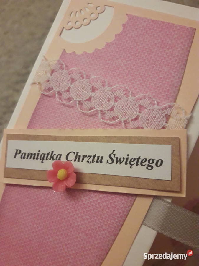 Śliczna kartka na Chrzest Święty wysyłka Rękodzieło