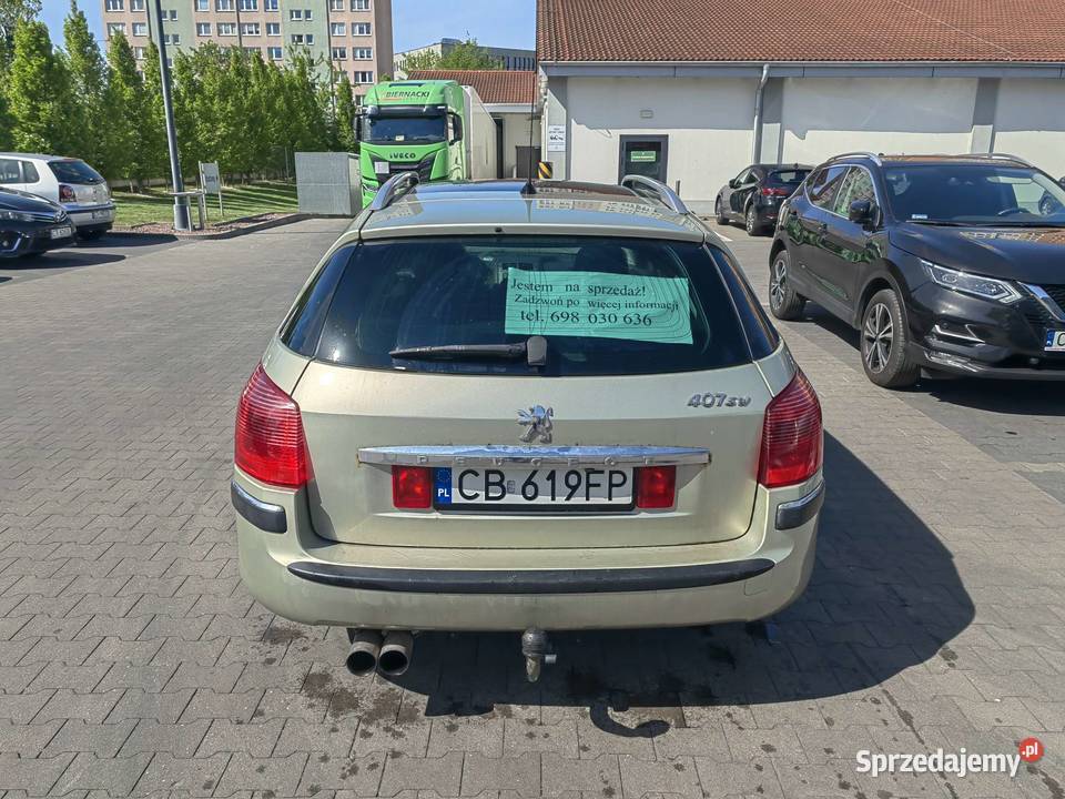 Peugeot 407 SW 30 V6 LPG Automat Panoramiczny automatyczna Toruń