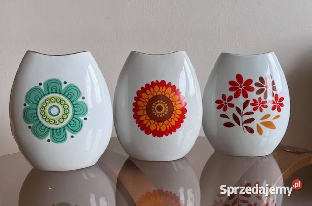 3 x wazon Dysk Chodzież PRL Porcelana i szkło Gdynia