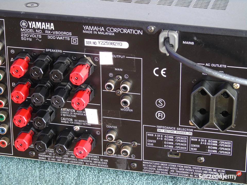 Amplituner Yamaha RXV800 RDS mocny 2x 140 wat Jasło sprzedam