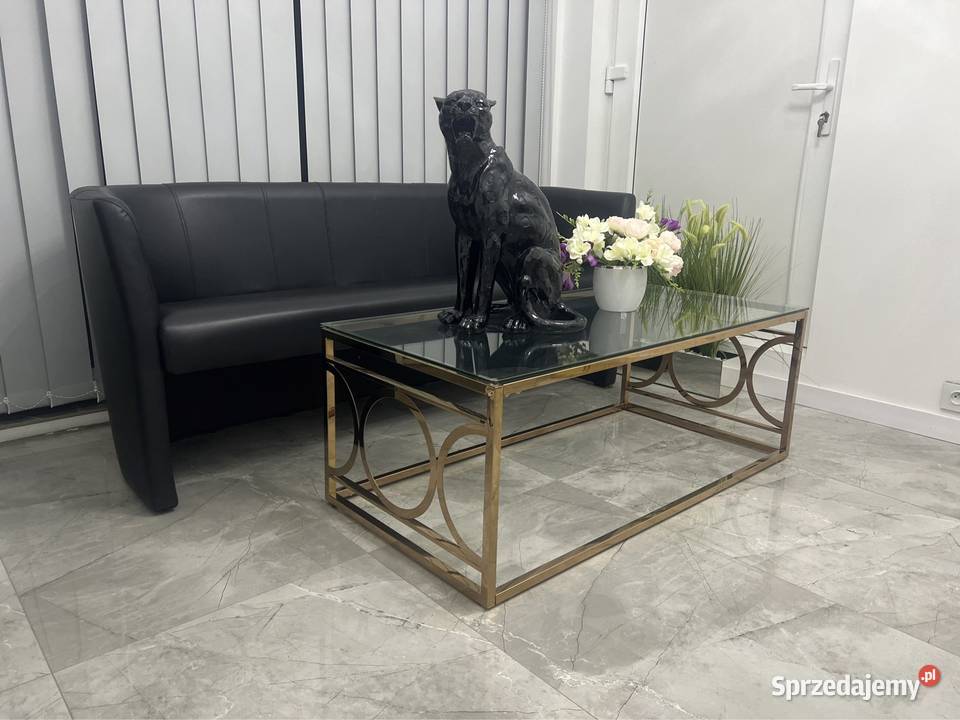 Nowoczesny stolik kawowy szampańskie złote ława