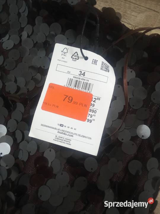 Nowa spódnica Mohito z metką cekiny rozmiar 34 brązowy/beżowy Spódnice i sukienki lubelskie