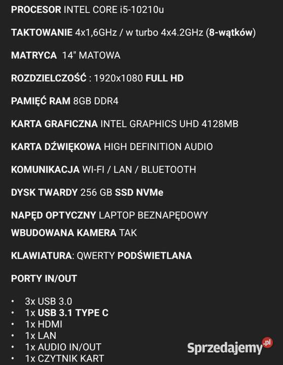 Laptop dell latitude 5410 1920 x 1080 Warszawa sprzedam