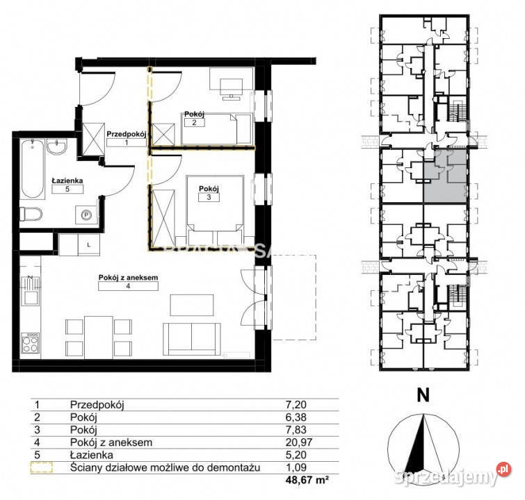 Mieszkanie 4645m2 3 pokojowe Kraków Osiedle