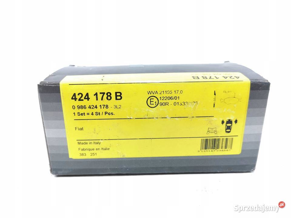 KLOCKI HAMULCOWE PRZÓD BOSCH FIAT DUNA ELBA osobowe Motoryzacja lubelskie