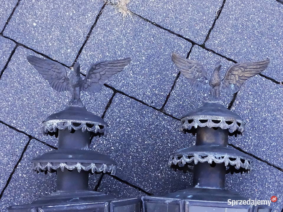 Mosiężne lampy powozowe z orłem x 2 Pozostałe Biłgoraj