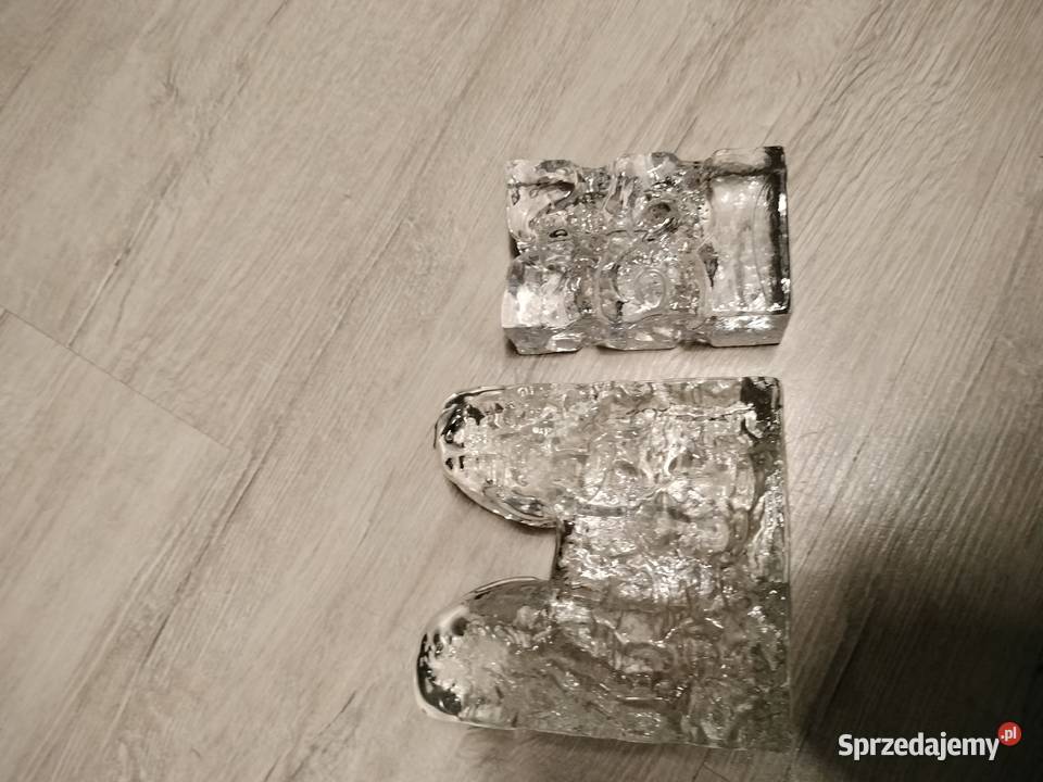 Wazonik i świecznik z grubego szkła przycisk do Choszczno