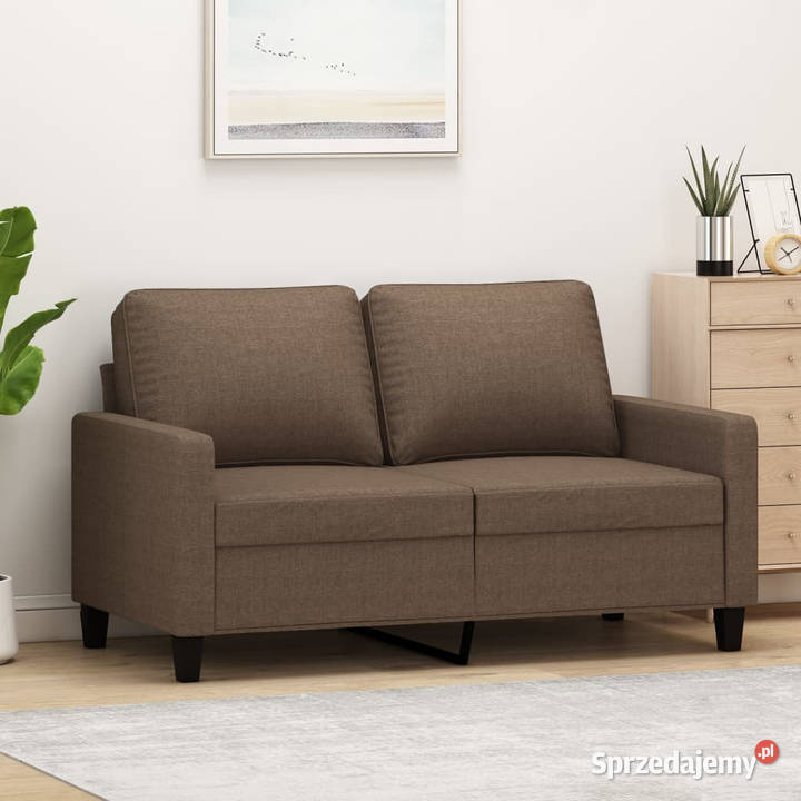 Sofa 2osobowa brązowa 120 tapicerowana tkaniną Warszawa