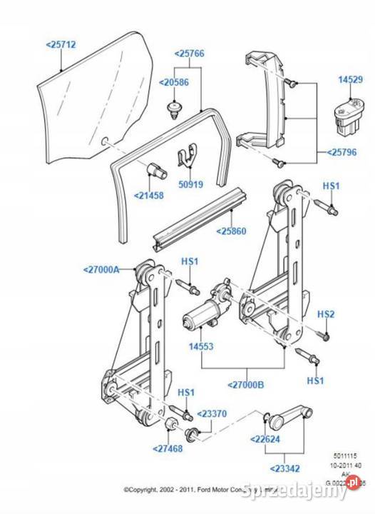 USZCZELKA SZYBY DRZWI PRAWY TYŁ FORD FOCUS 9805