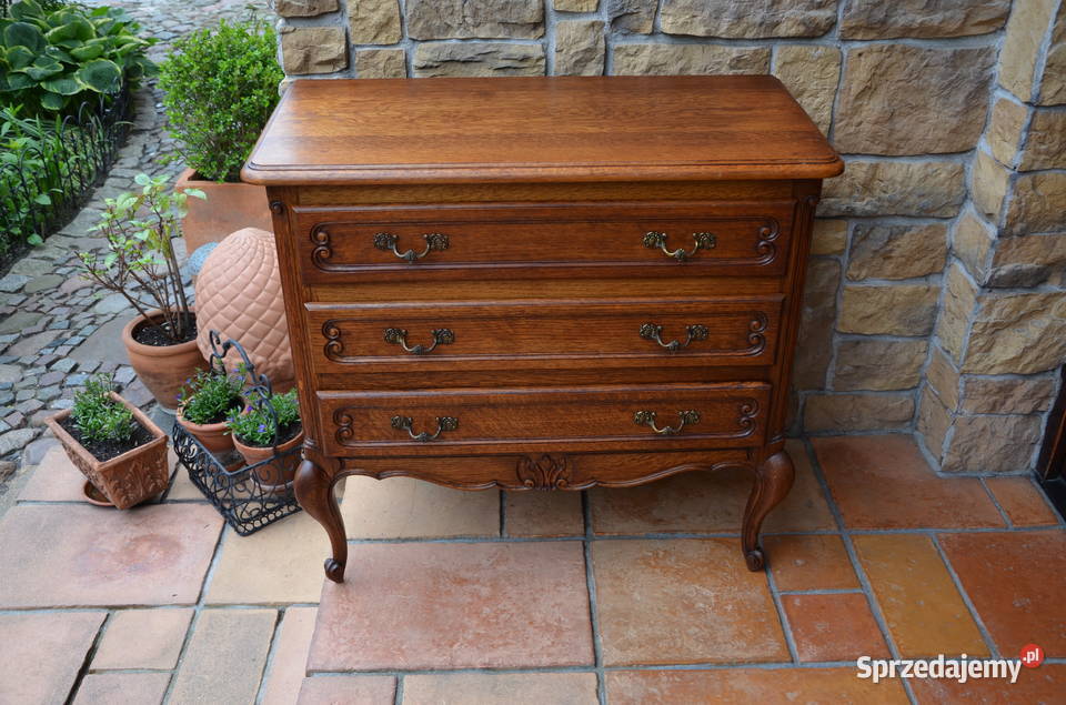 Komoda stylowa brązowa ludwik szafka drewniana 75cm Kalisz