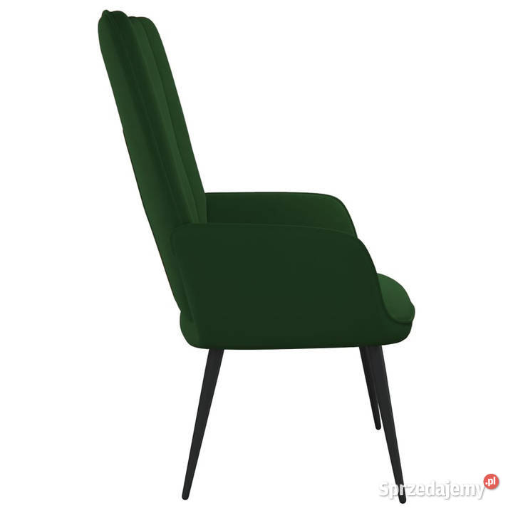 Fotel ciemnozielony obity aksamitem WM327679 Warszawa