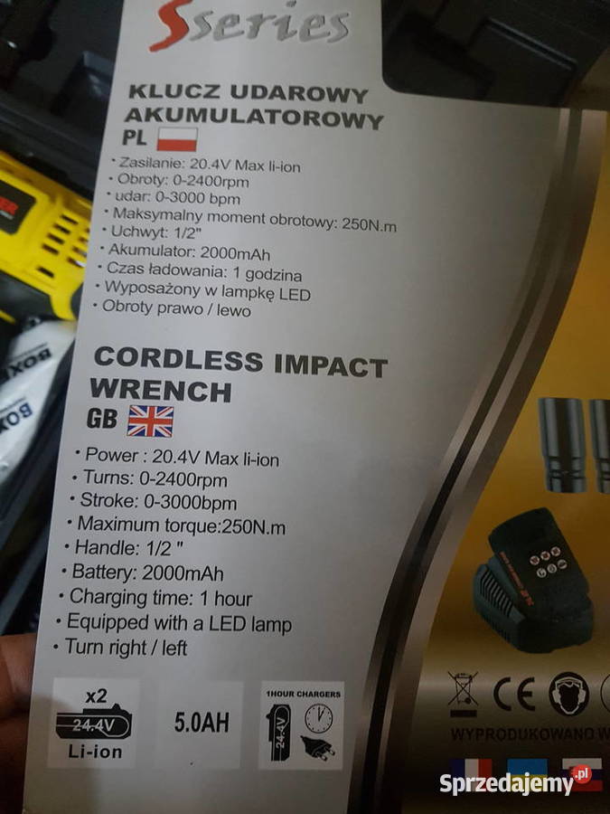 Klucz UDAROWY AKUMULATOROWY 204V 50 AH boxer wielkopolskie