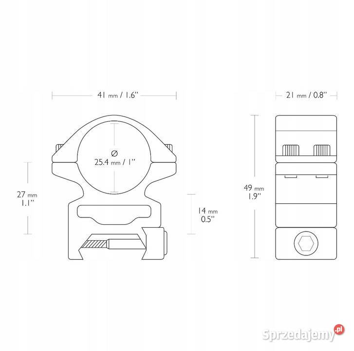 Montaż dwuczęściowy wysoki Hawke 22 mm do lunety Warszawa sprzedam