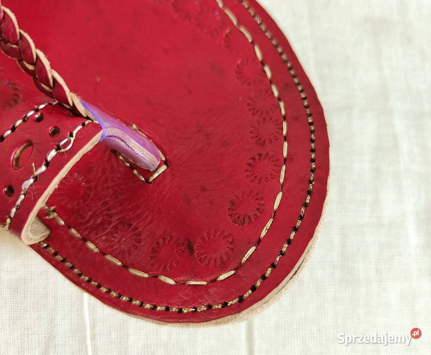 KOHRD2 Skórzane japonki kohalpuri 39 czerwone Szczecin