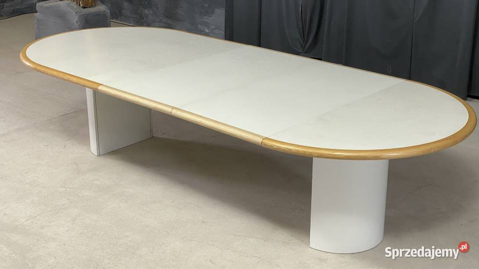 Duży drewnany stół rozkładany 3m masywny biały