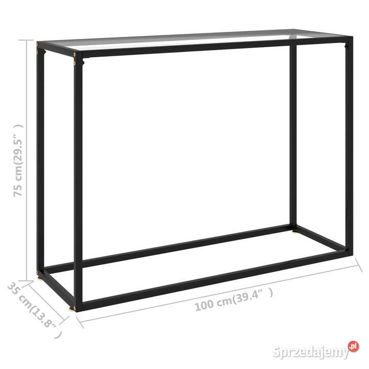 Stolik konsolowy przezroczysty 100x35x75 szkło Warszawa