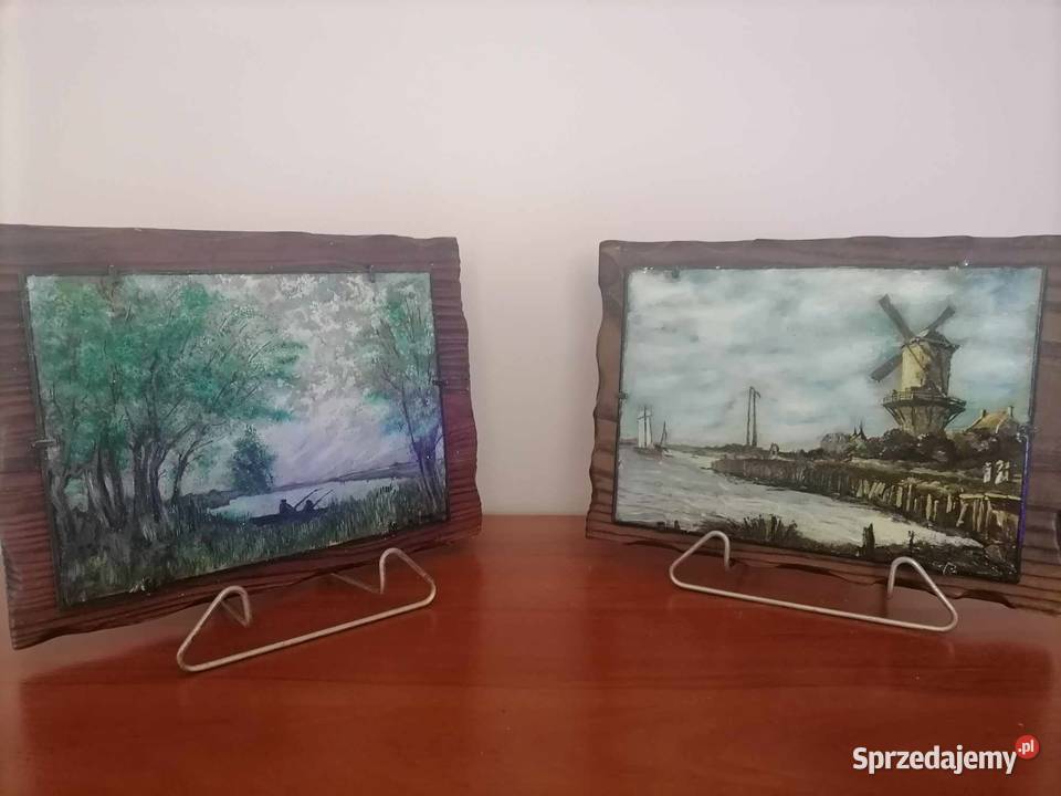 Dwa Obrazy Vintage Retro Wałbrzych