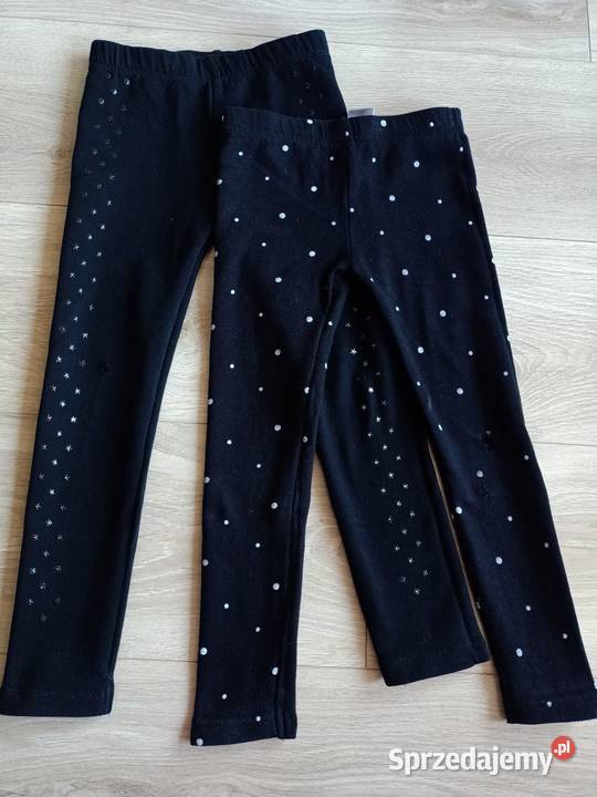 Legginsy getry dziewczęce ocieplane czarne 104 dziewczynka Płock